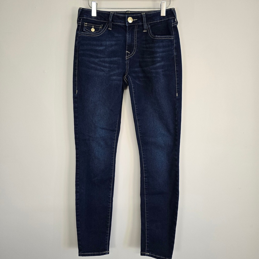 True Religion Jennie Curvy Jeans Womens 26 Blue Flap Pocket Super Skinny Y2K